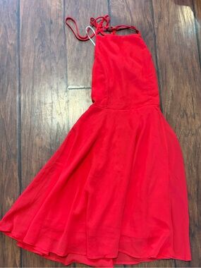 Lulu's Vibrant Red Backless Dress